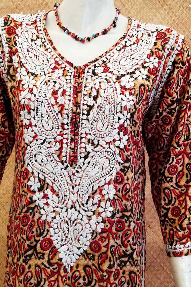 Rayon Kurta with Hand Embroidery