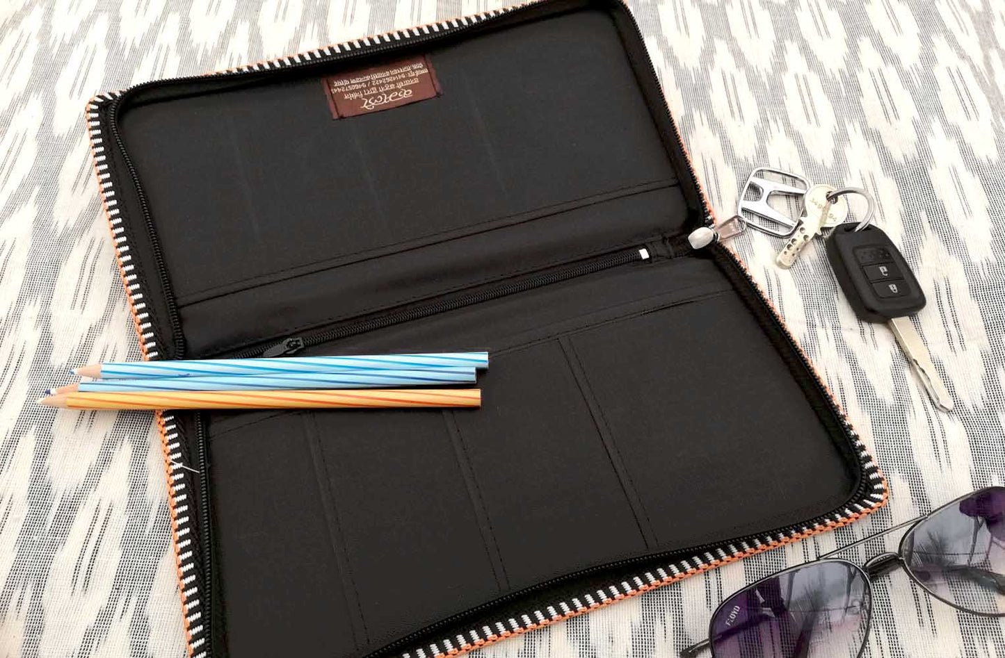 Handcrafted Jute Passport Cover with cross stitch Embroidery