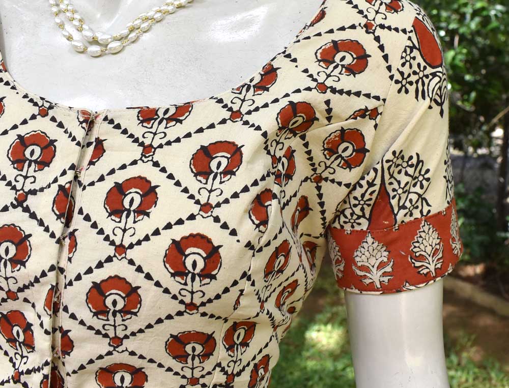 Block Printed cotton Blouse - Size 36, 38 , 40, 42