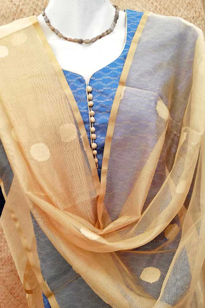 Elegant woven Beige Supernet dupatta