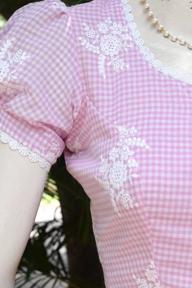 Elegant Rubia Blouse with embroidery & lace - All sizes