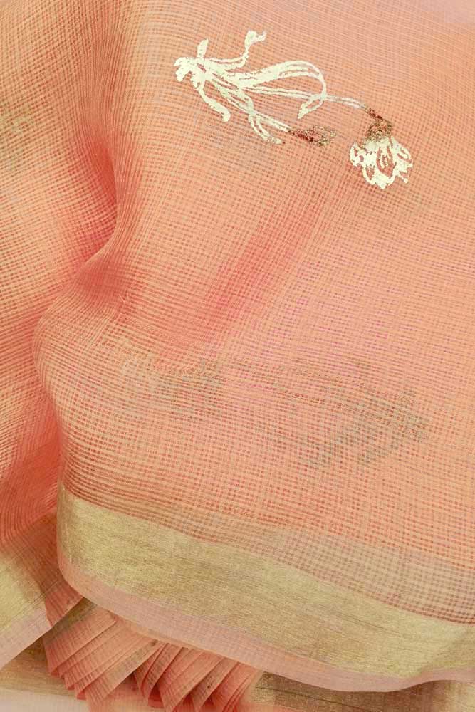 Kota Silk Fabric with Foil print