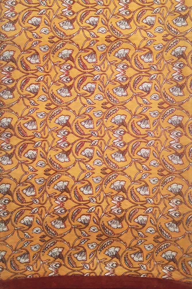 Fine silk fabric with screen print patterns