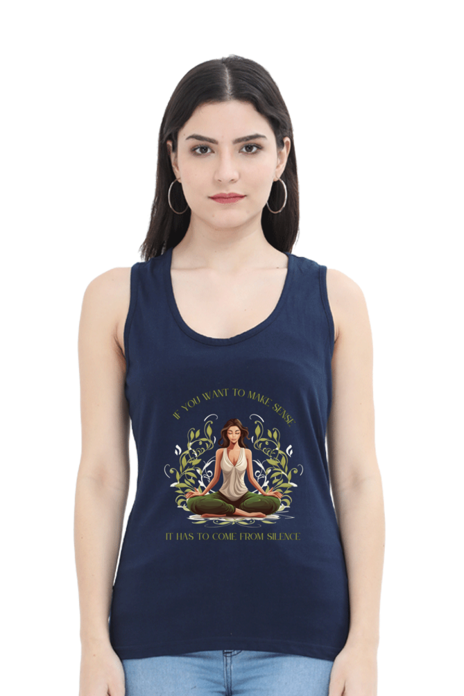Make sense from silence, yoga and work out Women’s Tank Top