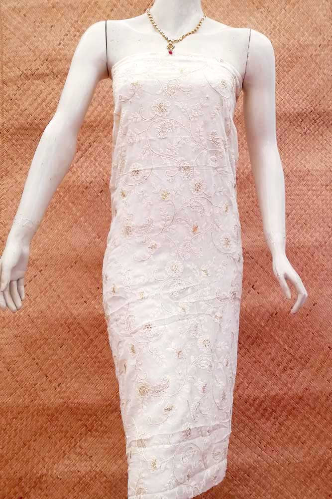 Georgette Kurta Fabric with embroidery & zari work