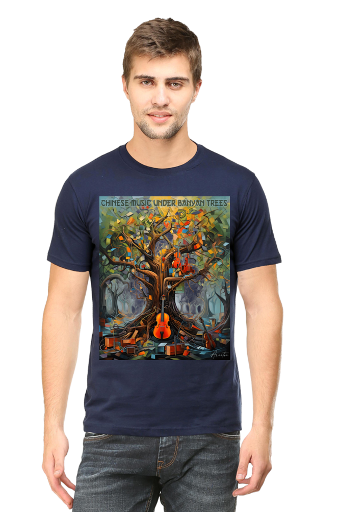 Chinese music under Banyan Tree Classic Unisex Round neck T-shirt