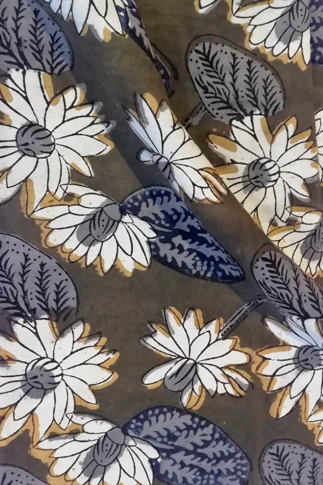 Jwata Hand Block Printed Cotton Fabric  ( 2.5 mtrs cut)
