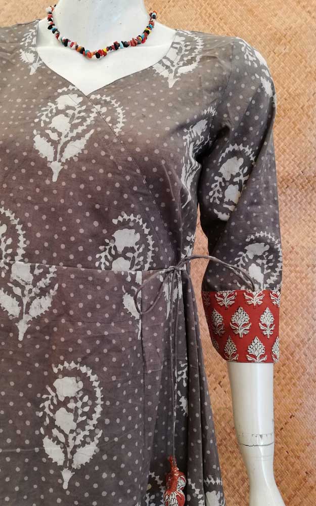 Elegant Long Cotton kurta/ dress with side Tie up