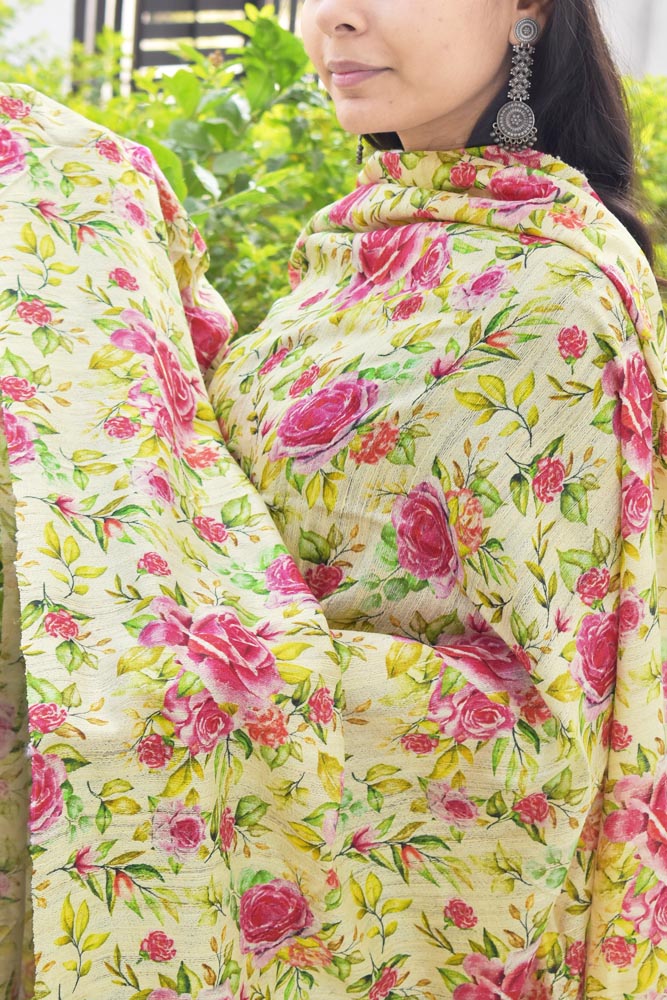 Geecha Silk Dupatta with Digital print