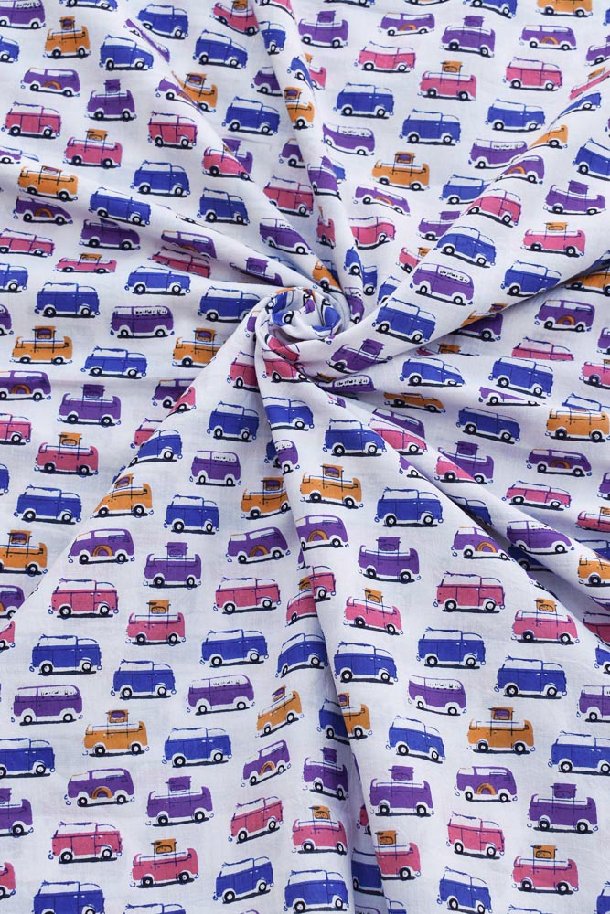 Beautiful Cotton fabric with quirky print ( 2.5 mtrs cut)