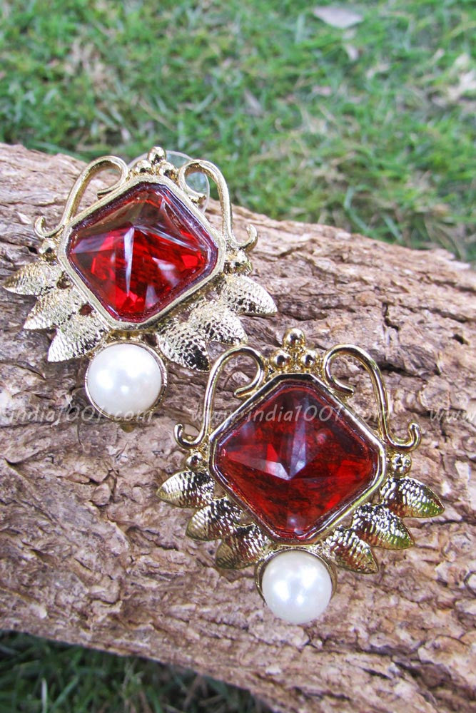 Stunning Pearl & Polki Earring