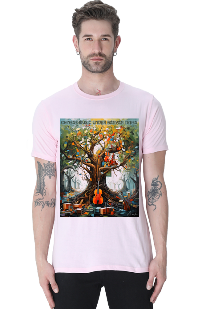 Chinese music under Banyan Tree Classic Unisex Round neck T-shirt