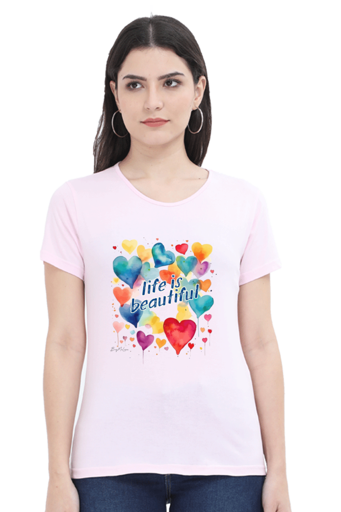 Life is Beautiful - Floral Womens T-Shirt
