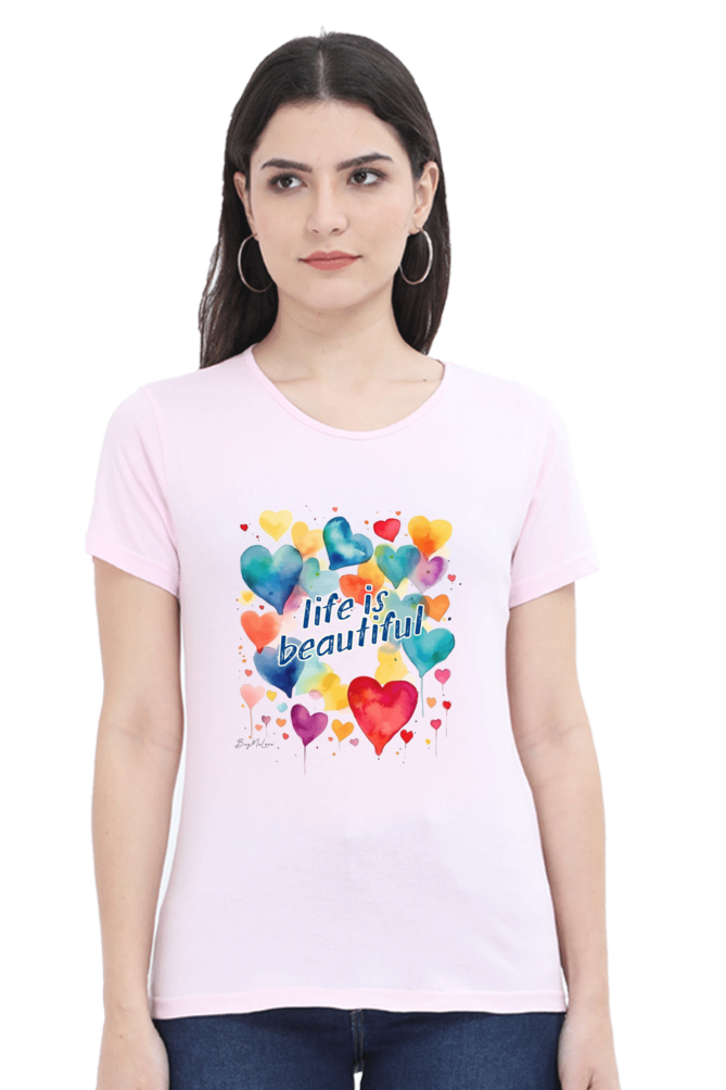Life is Beautiful - Floral Womens T-Shirt
