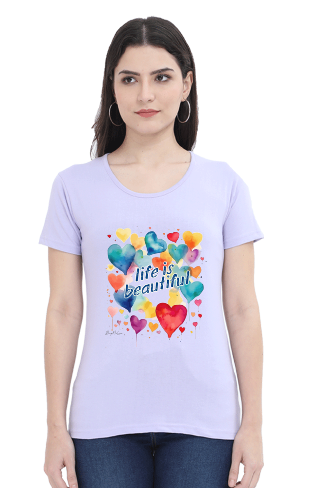 Life is Beautiful - Floral Womens T-Shirt