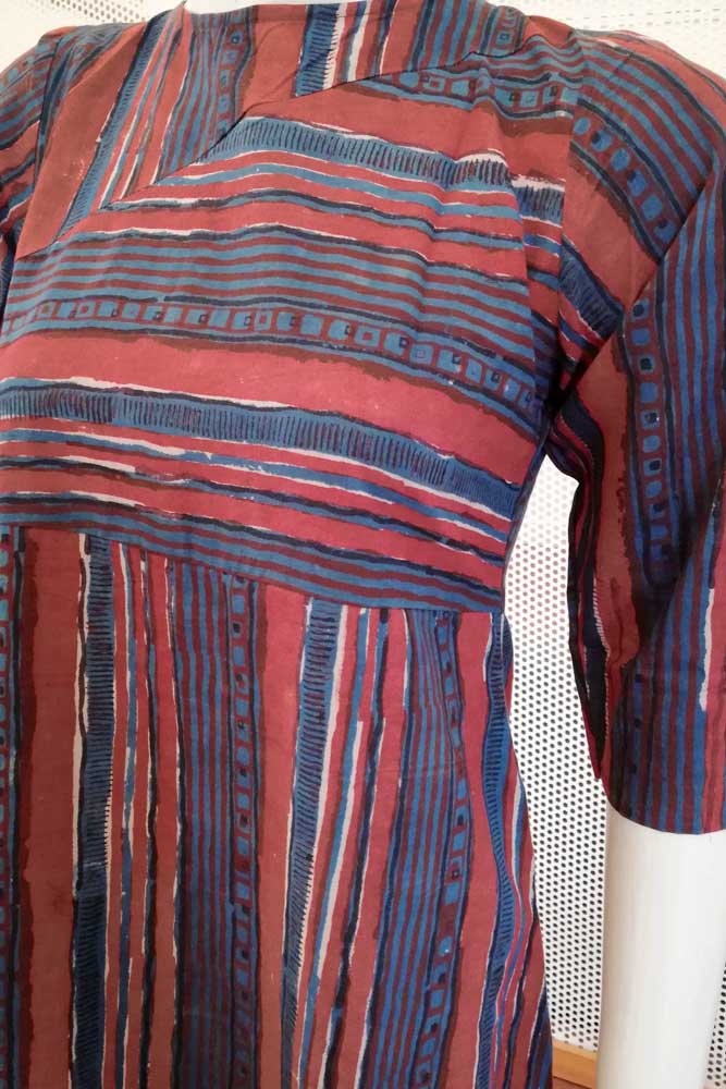 Elegant Ajrakh A-line Cotton dress