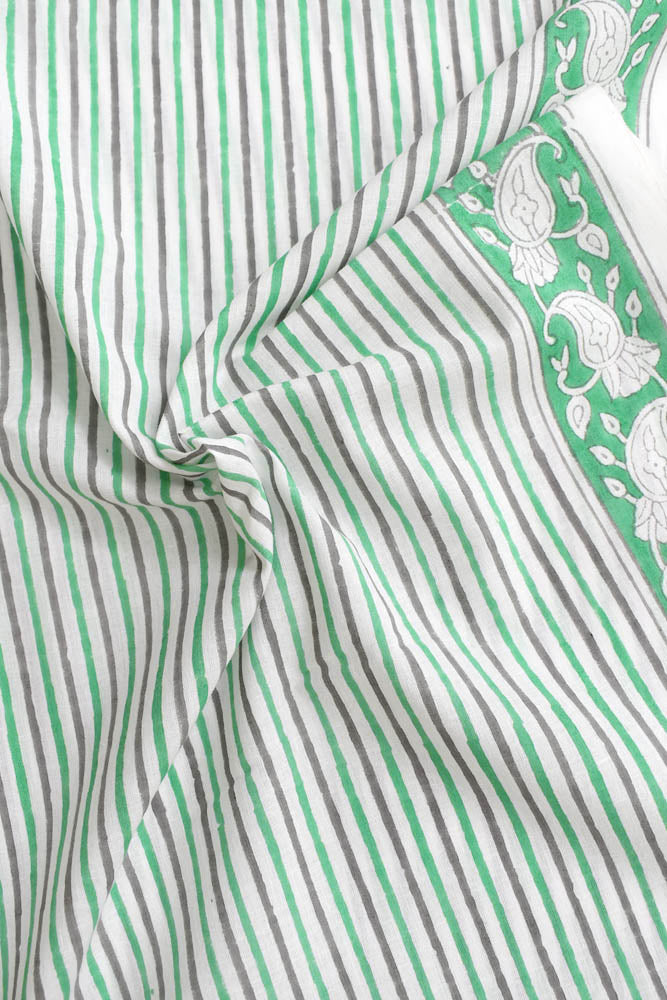 Beautiful Block Printed Running Cotton Fabric ( 2.5 mtrs cut)