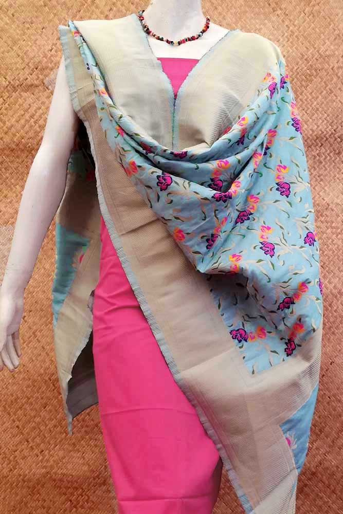Woven Faux Silk Banarasi Dupatta
