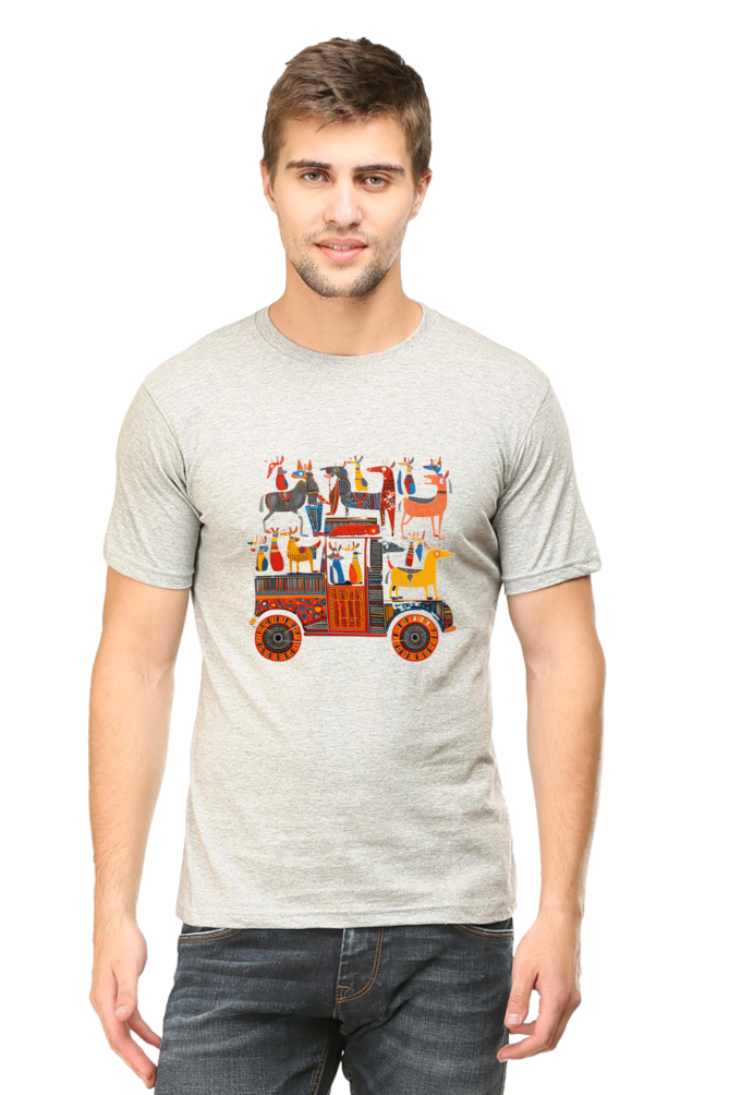 Tribal Gond Art : Doggy cart, Classic Unisex T-shirt