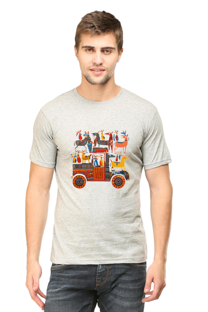 Tribal Gond Art : Doggy cart,  Classic Unisex T-shirt