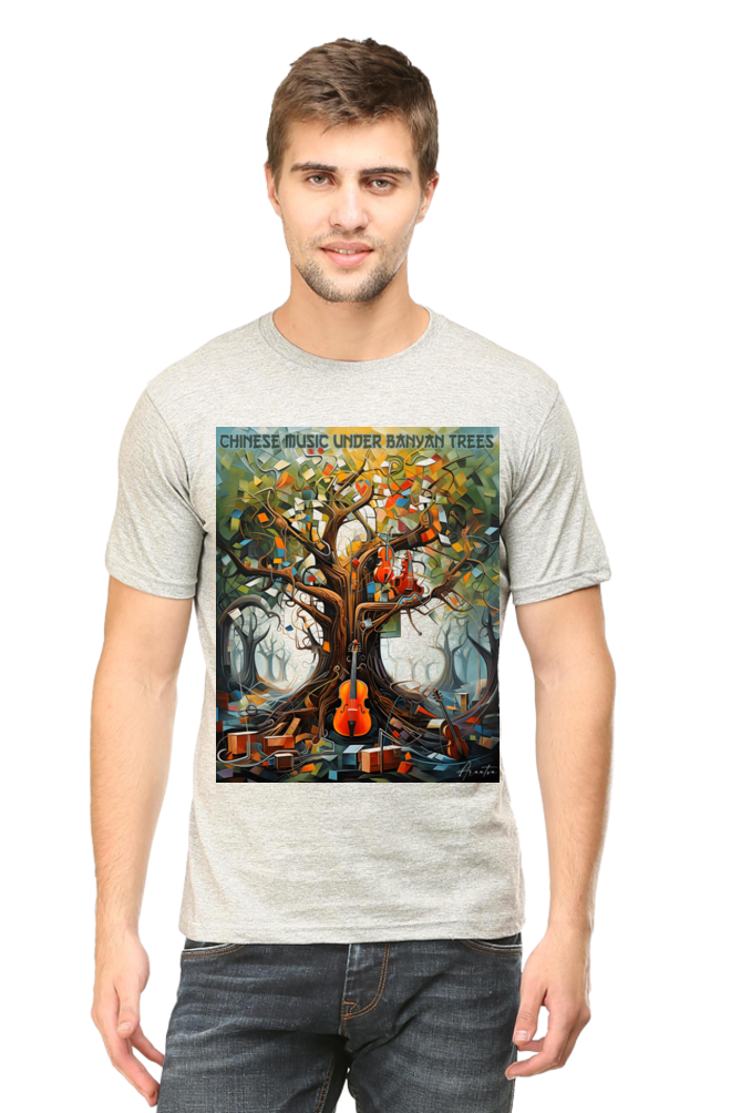 Chinese music under Banyan Tree Classic Unisex Round neck T-shirt