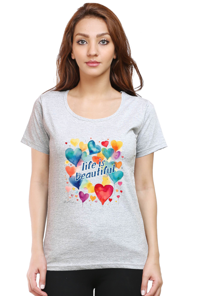 Life is Beautiful - Floral Womens T-Shirt