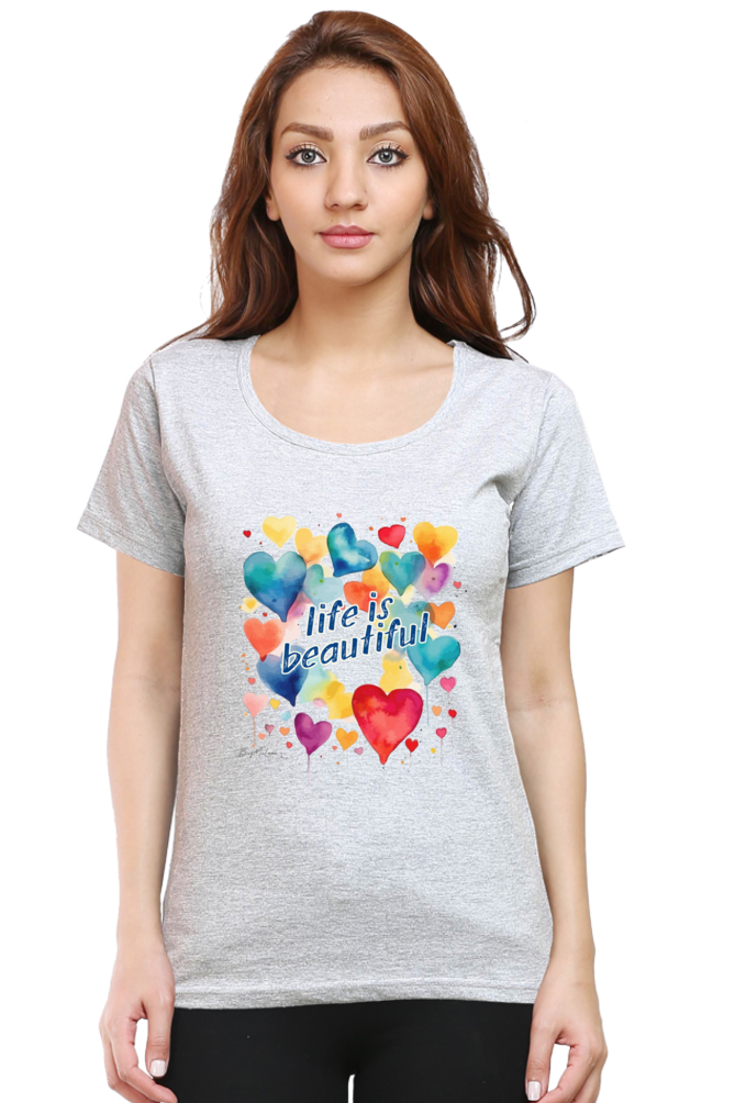 Life is Beautiful - Floral Womens T-Shirt
