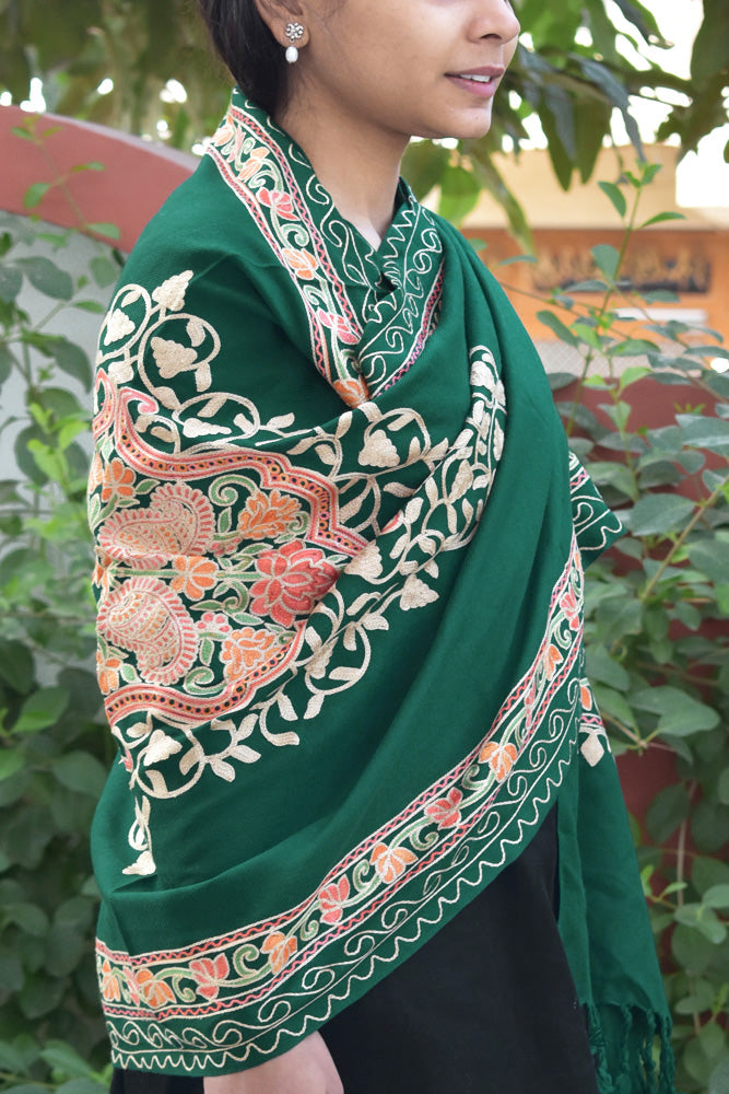 Beautiful Aari work Woolen stole
