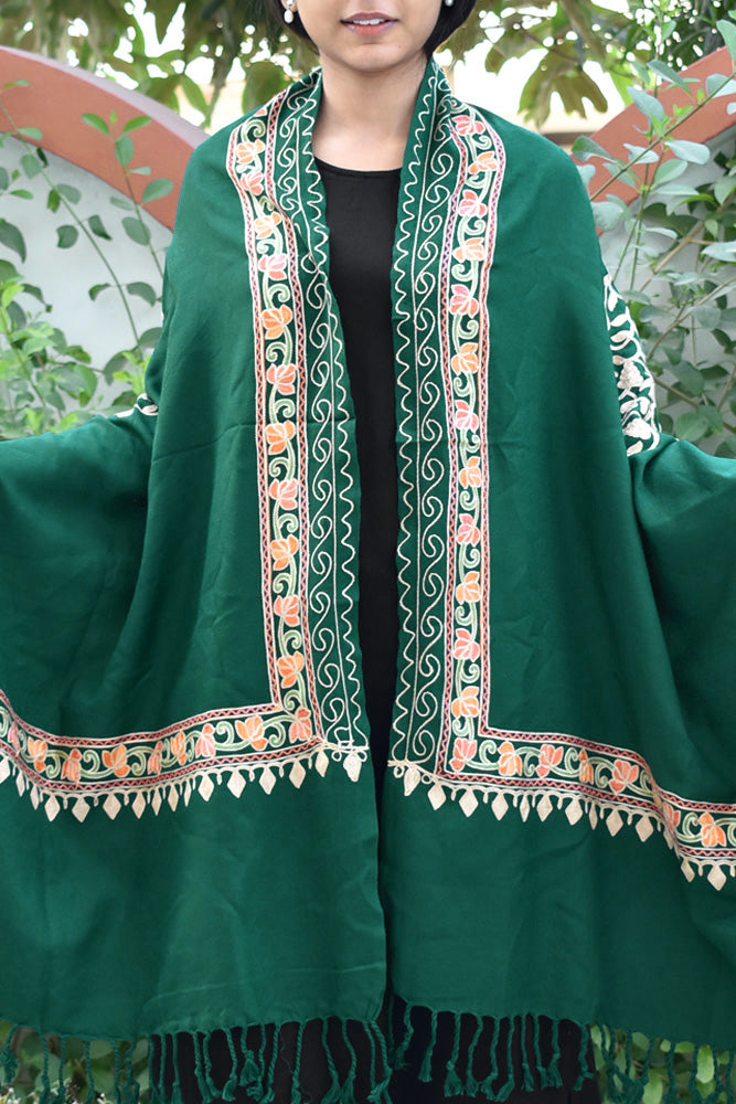 Beautiful Aari work Woolen stole