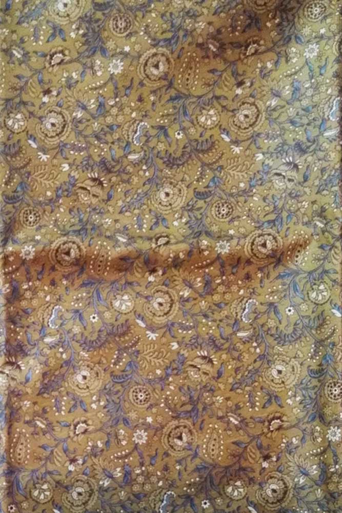 Fine silk fabric with screen print pattern
