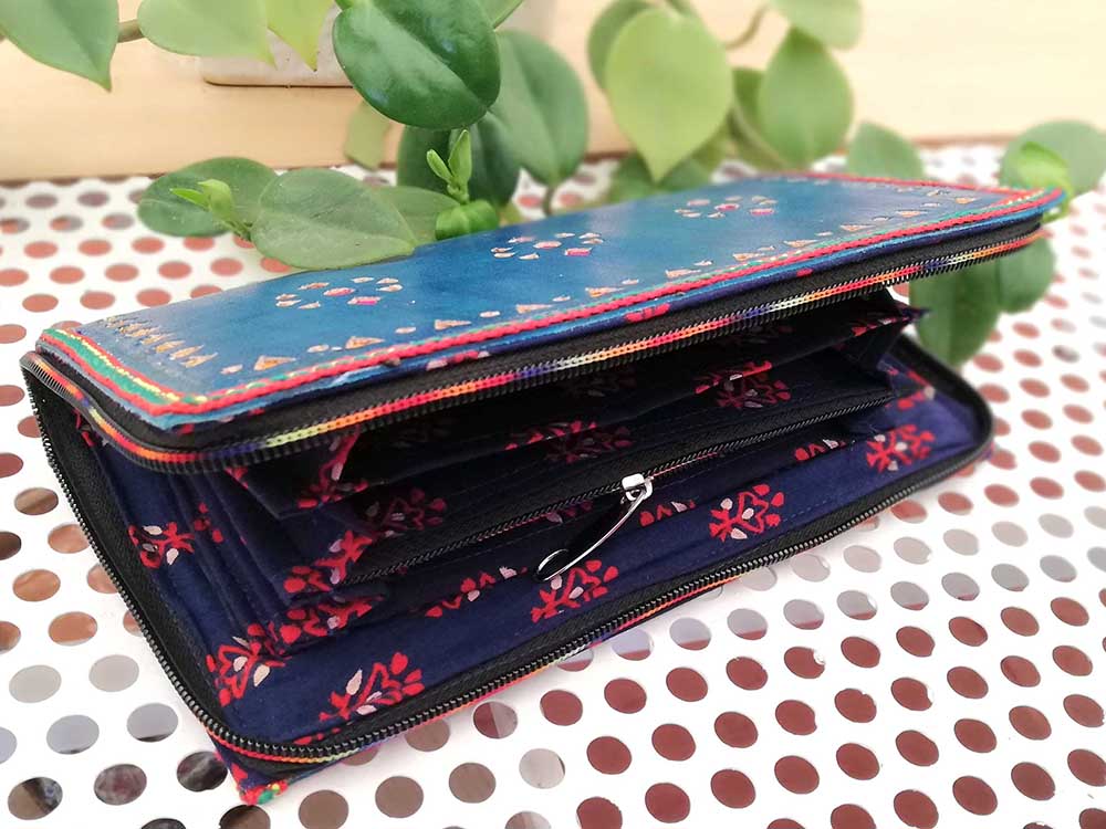 Handcrafted Kutch Punch craft Clutch / Wallet with zipper