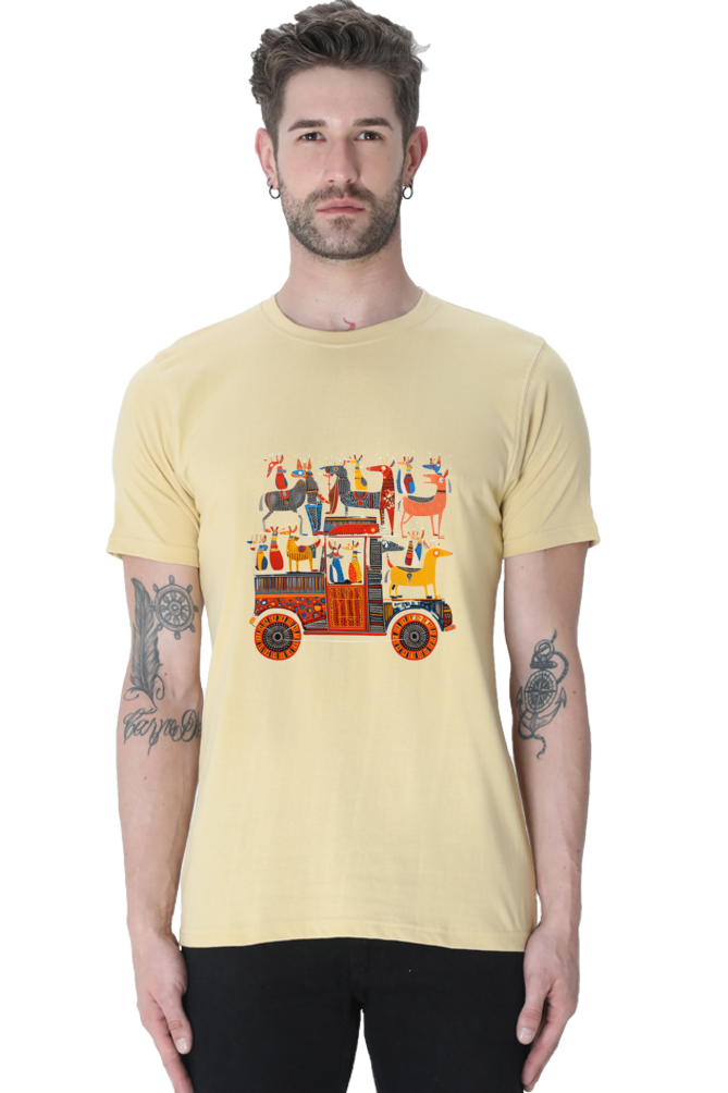 Tribal Gond Art : Doggy cart, Classic Unisex T-shirt