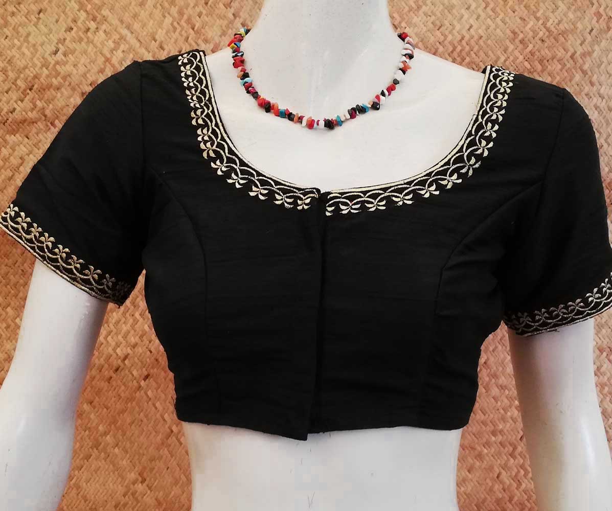 Dupion Silk Blouse with gold embroidery
