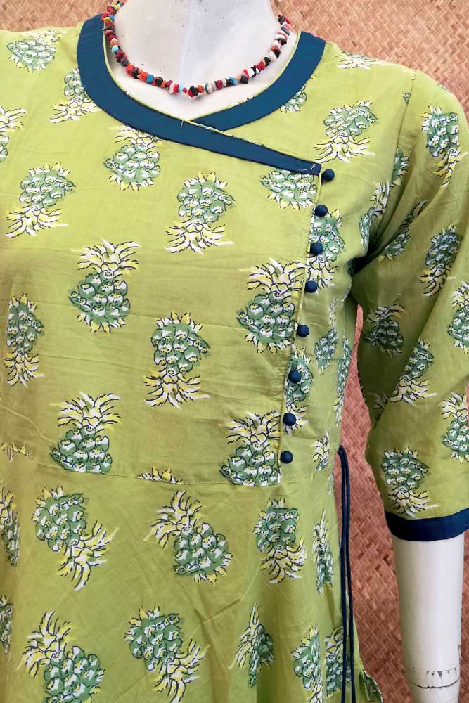 Elegant Block Printed Cotton  Long Kurta