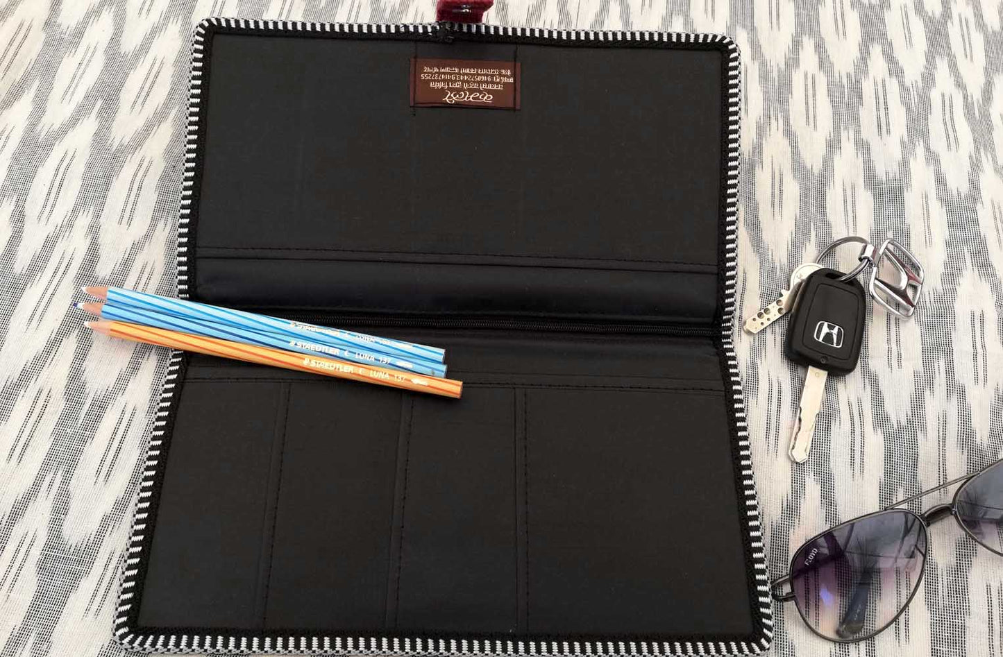 Handcrafted Jute Passport Cover with cross stitch Embroidery