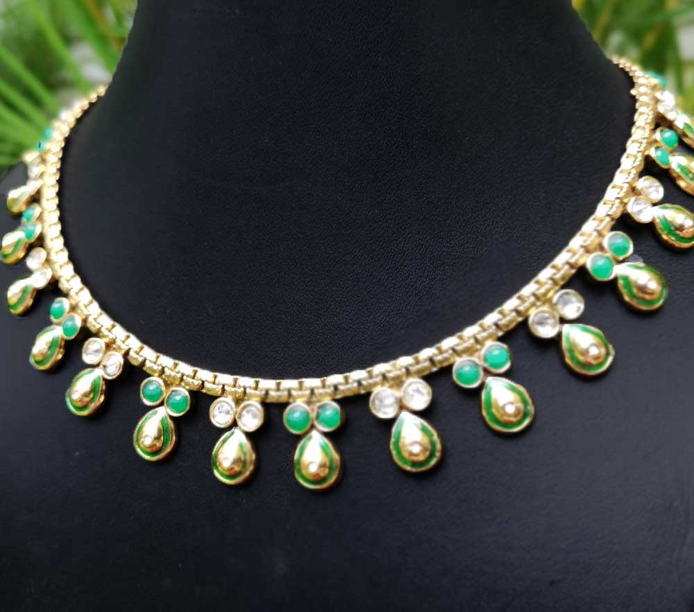 Stunning Polki & Meenakari Necklace Set