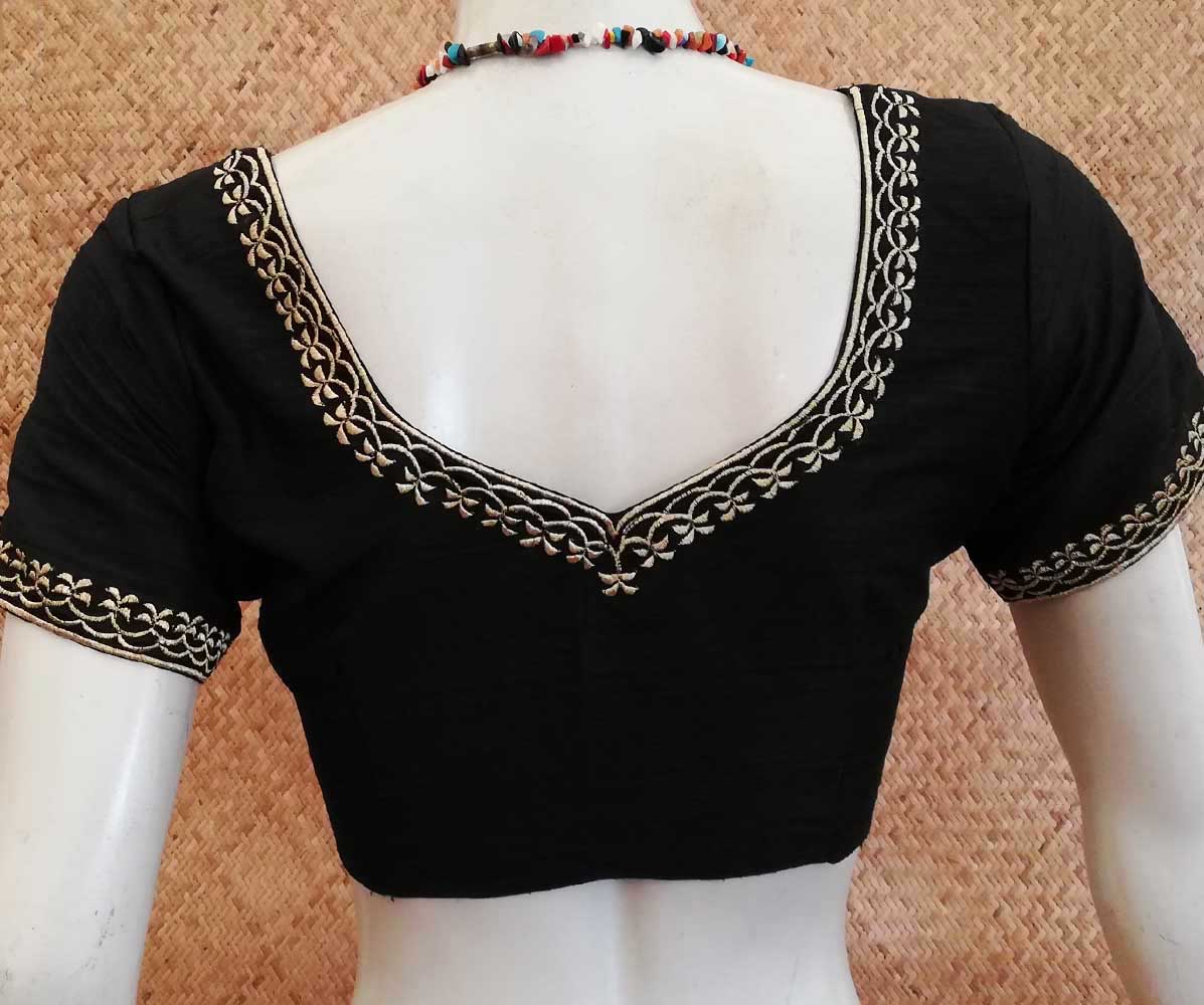 Dupion Silk Blouse with gold embroidery