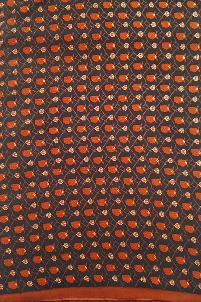 Fine silk fabric with screen print patterns