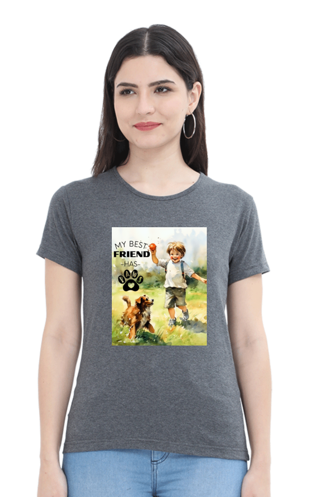 My Best Friend has Paws - Womens T-Shirt