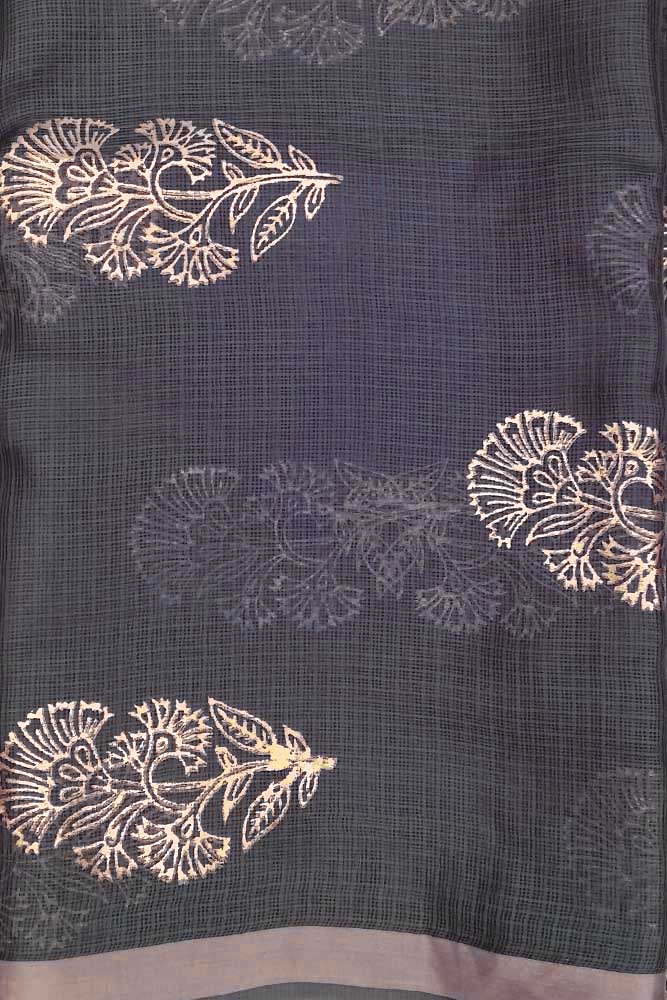 Kota Silk Fabric with Foil print