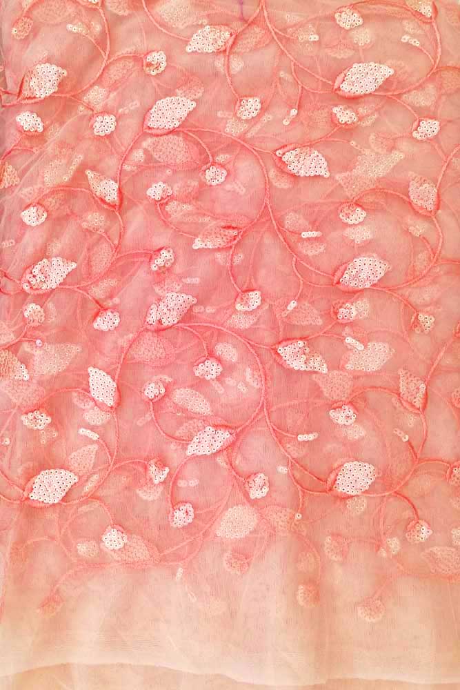 Fine Net Fabric with embroidery & sequin work