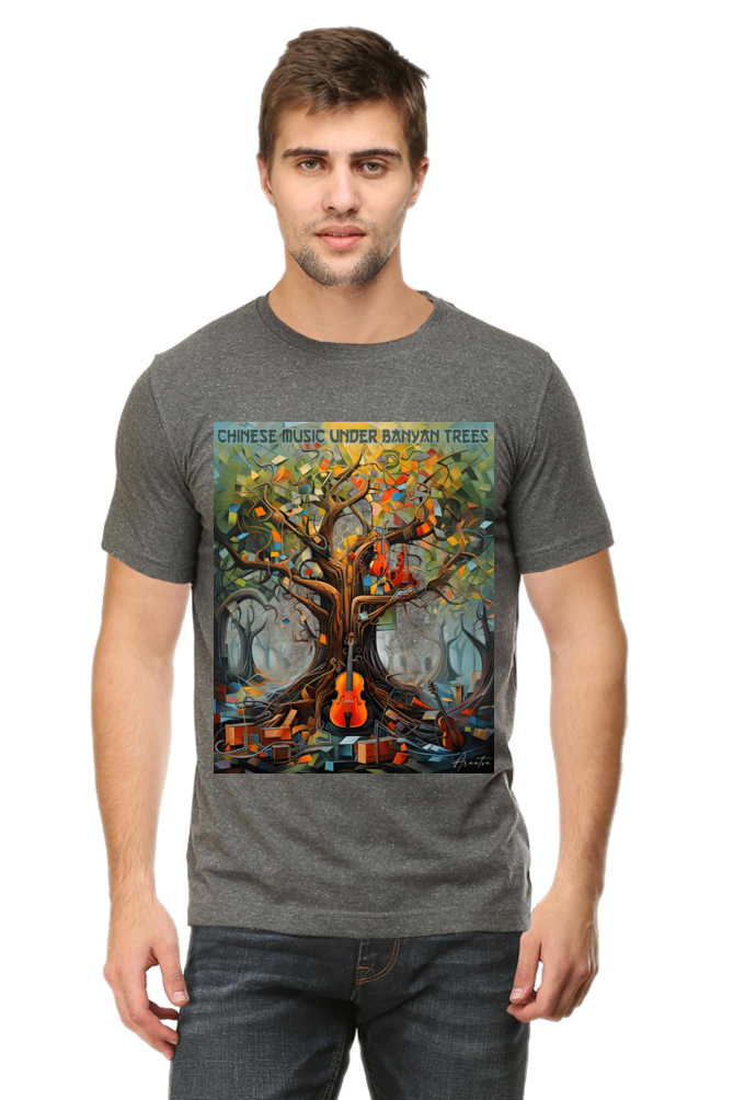 Chinese music under Banyan Tree Classic Unisex Round neck T-shirt