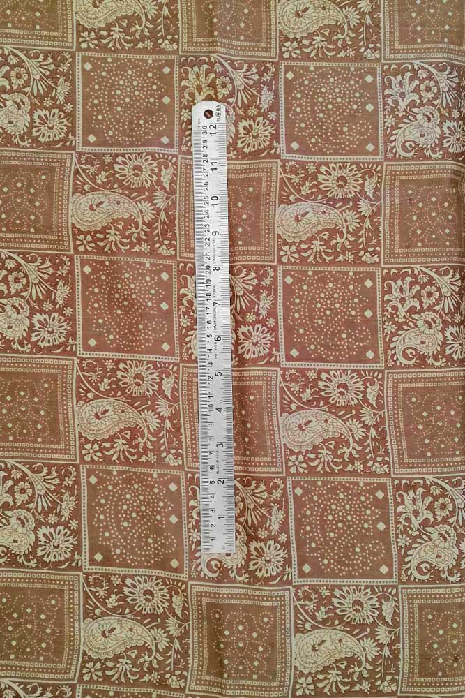 Fine silk fabric with screen print patterns