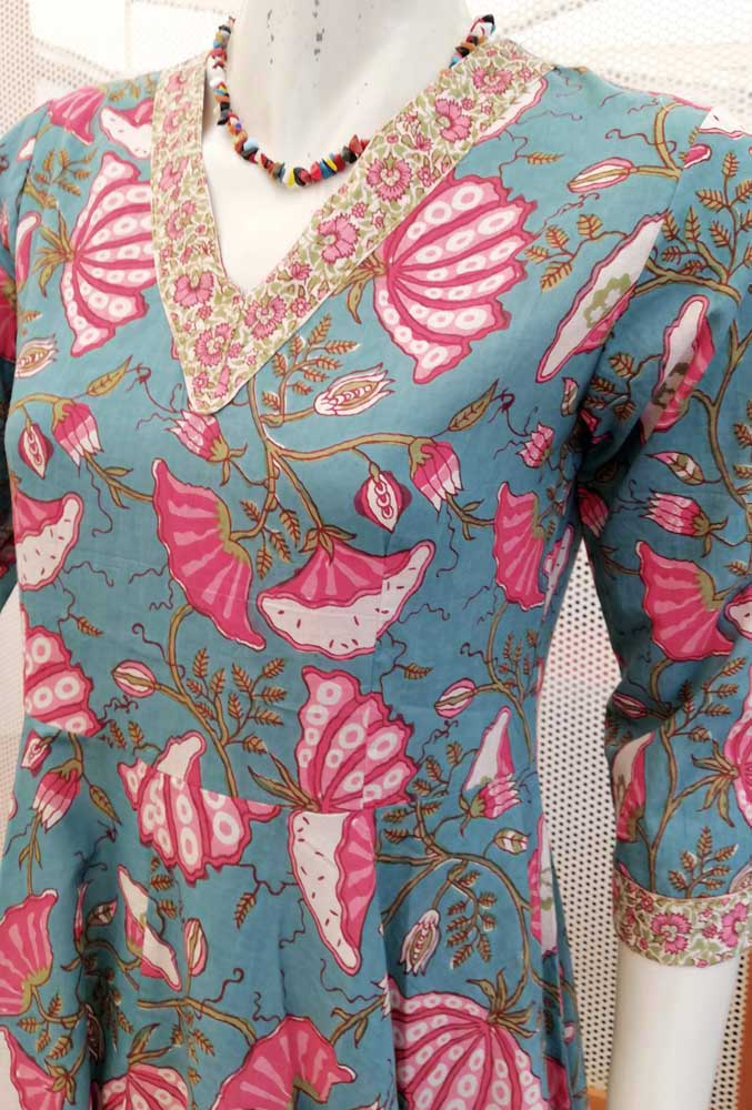 Elegant Cotton Dress In Beautiful Handkerchief Pattern