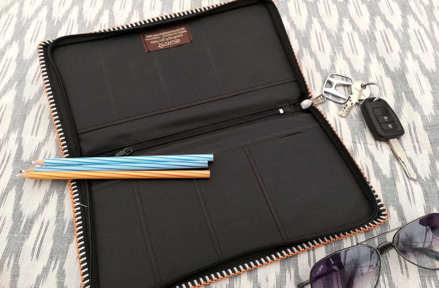 Handcrafted Jute Passport Cover with cross stitch Embroidery