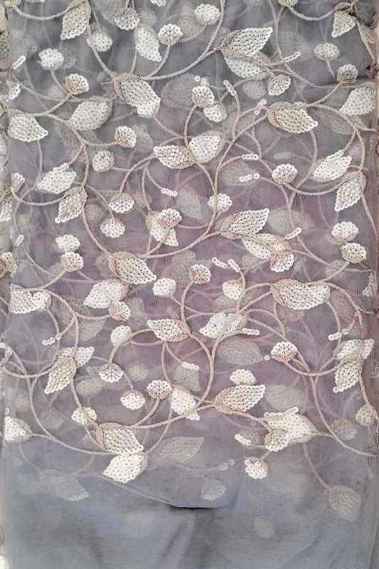 Fine Net Fabric with embroidery & sequin work