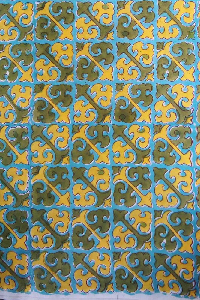 Block Printed Running Cotton Fabric