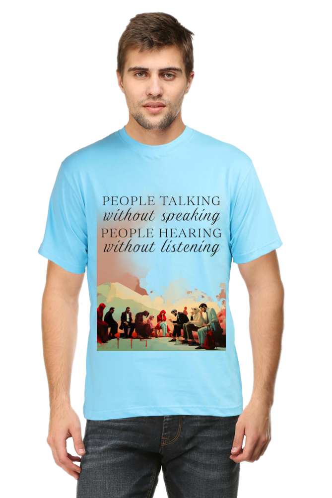 People talking without Classic Unisex Round neck T-shirt