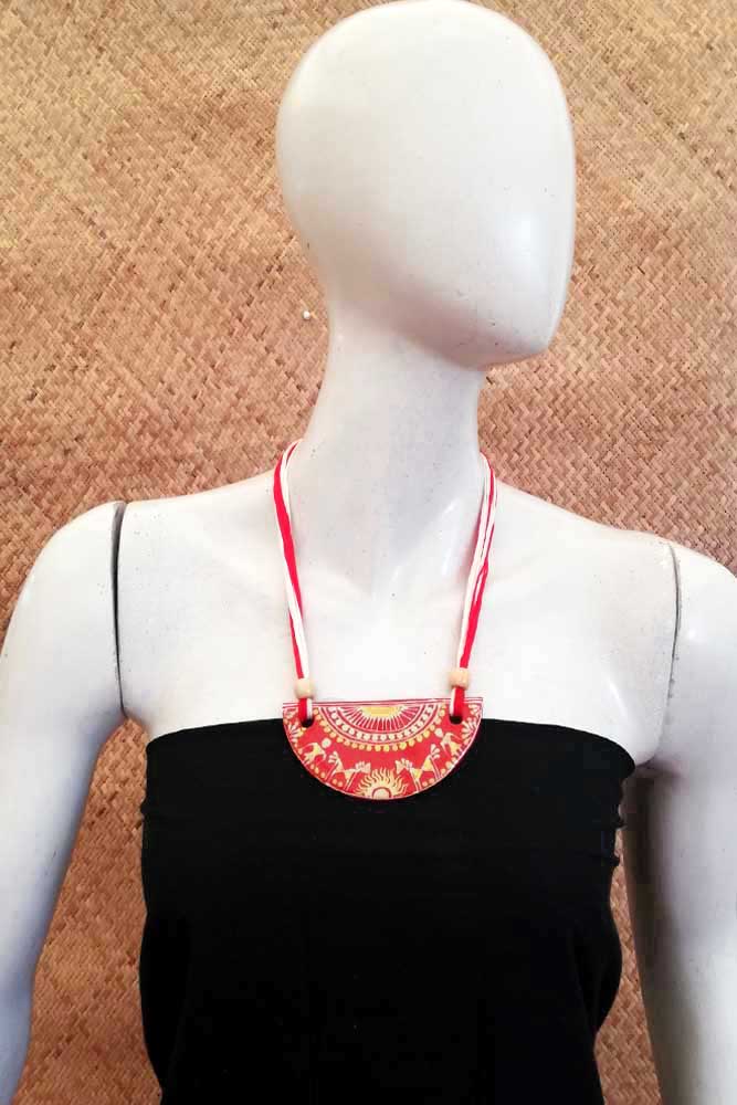 Hand Painted Ceramic thread necklace