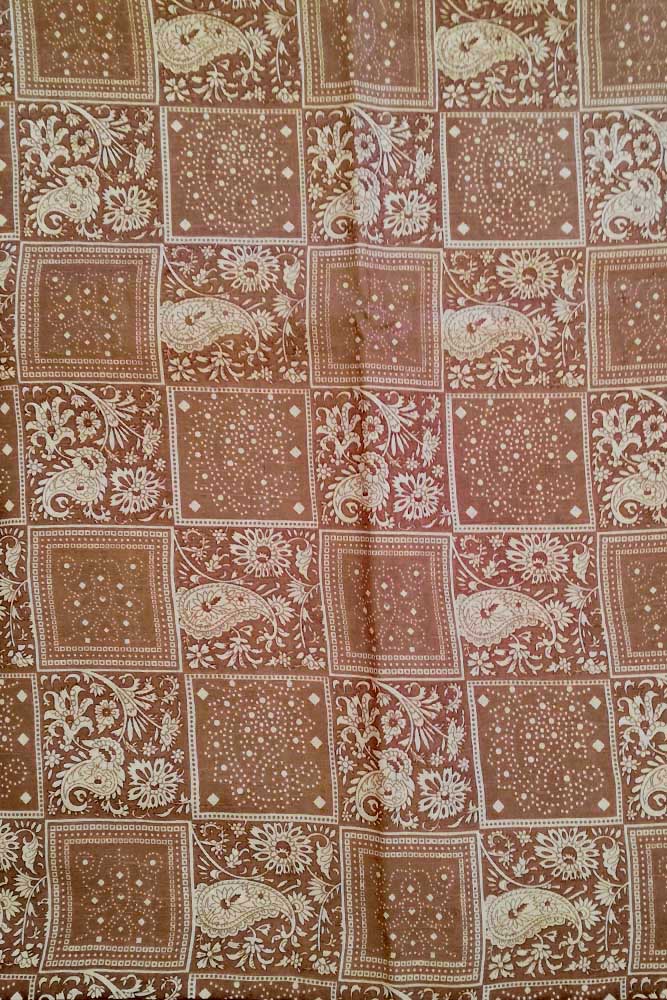 Fine silk fabric with screen print patterns